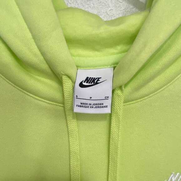 Nike Sportswear Club Fleece Pullover Hoodie, Lime Green - Small - Picture 6 of 9